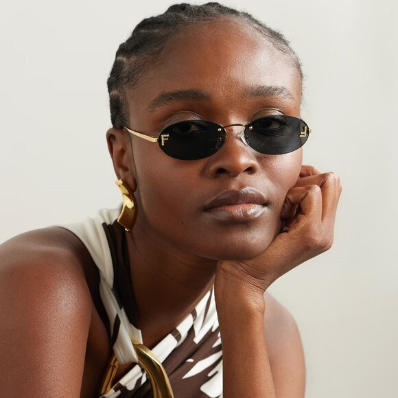 Fendi FIRST CRYSTAL Men Sunglasses Gold Oval Metal FE4075US 30A AUTHENTIC - Picture 13 of 16